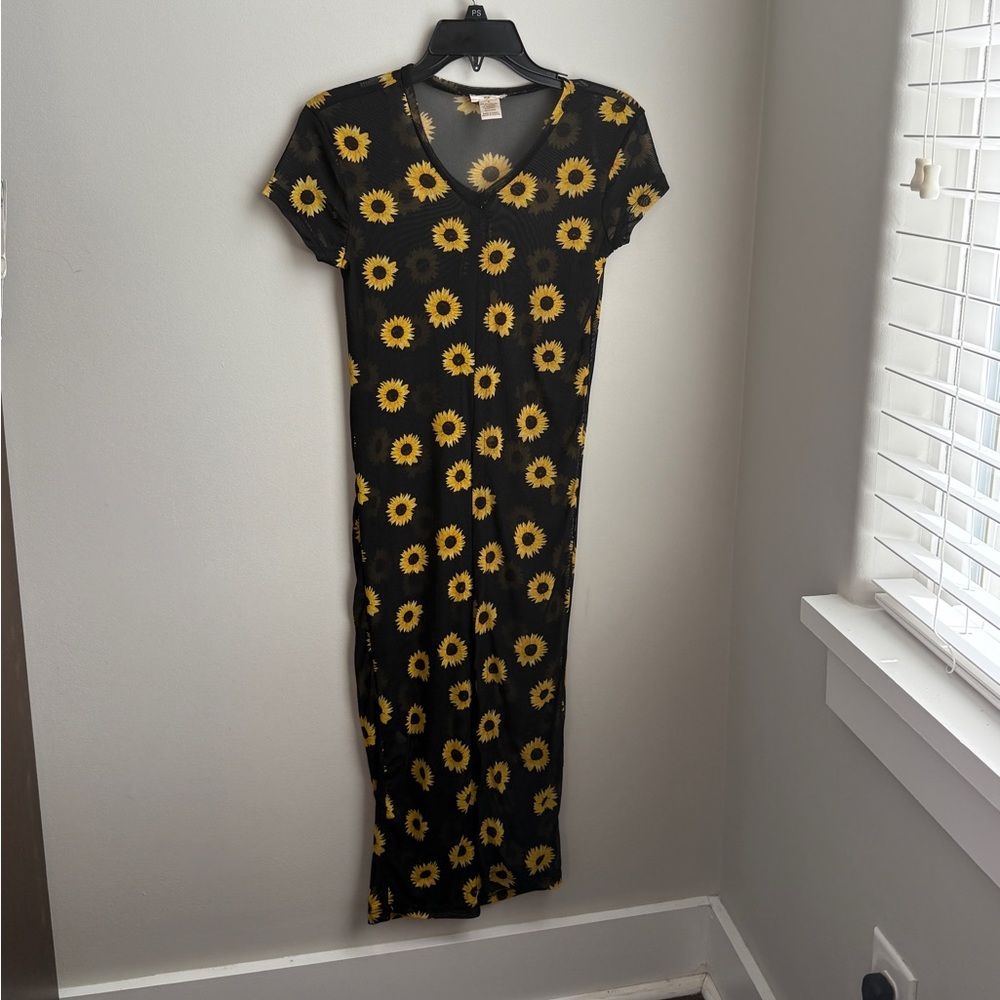 Sunflower Print Bathing Suit Cover Up